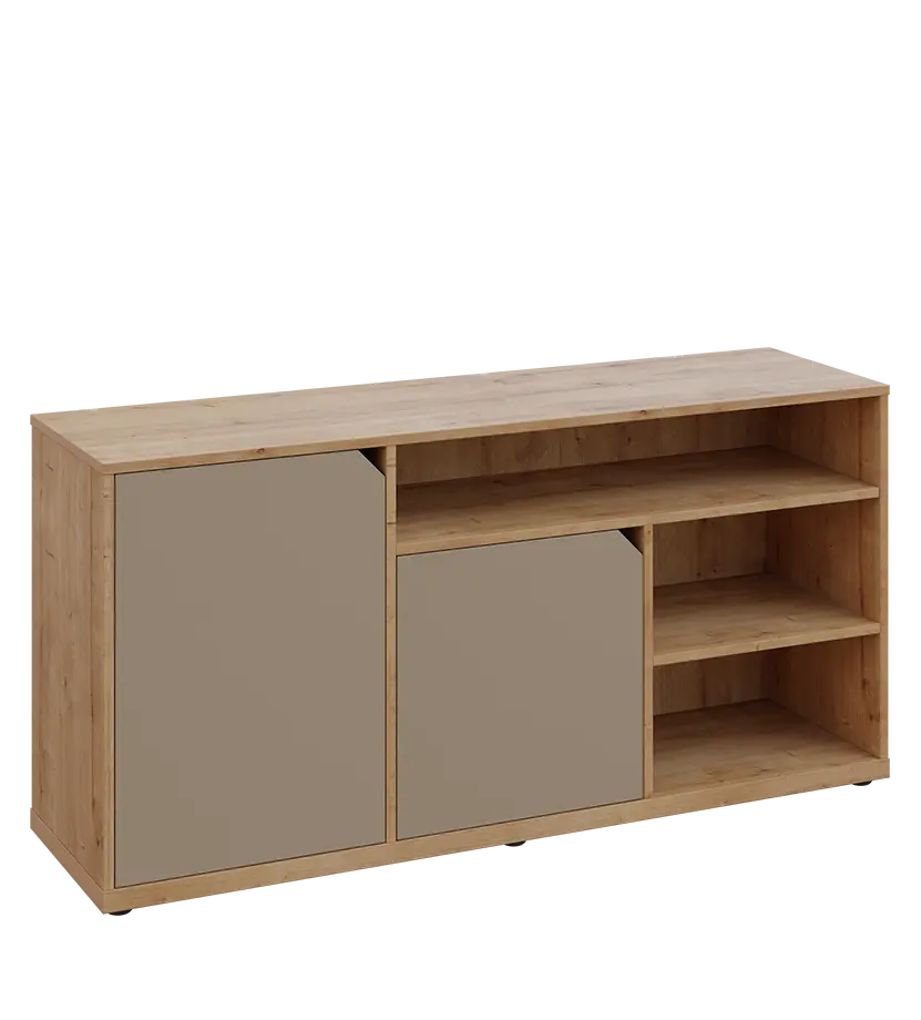 KU2-15DN3 L skříňka nízká 2-dveřová, nika, 740x1522x400, provedení levé, dub lite/latte